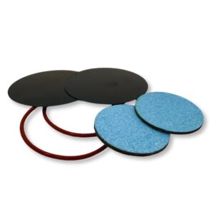 50 mm TwistLock Refresh Kit with two O-rings, two sponge inserts and two storage discs.