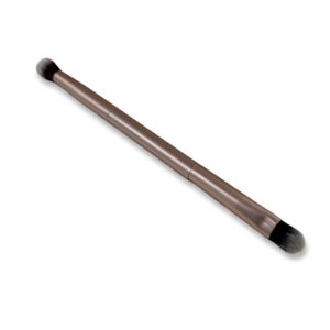 Dual-ended detail dusting brush with soft synthetic bristles and aluminum handle