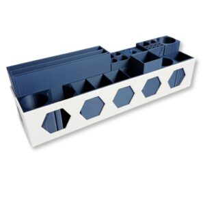 AJ Newell Long Base Tray Kit with modular tool organizers in a white tray